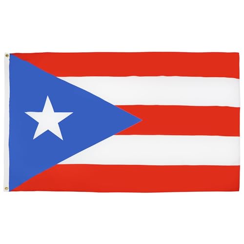AZ FLAG - Bandera Puerto Rico - 150x90 cm - Bandera Puertorriqueña 100% Poliéster con Ojales de Metal Integrados - 110g - Colores Vivos Y Resistente A La Decoloración